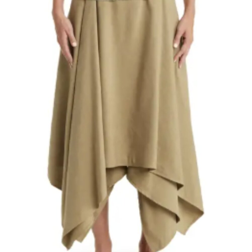 Salvatore Ferragamo Linen & Silk Asymmetric Hem Maxi Skirt - Picture 2 of 9